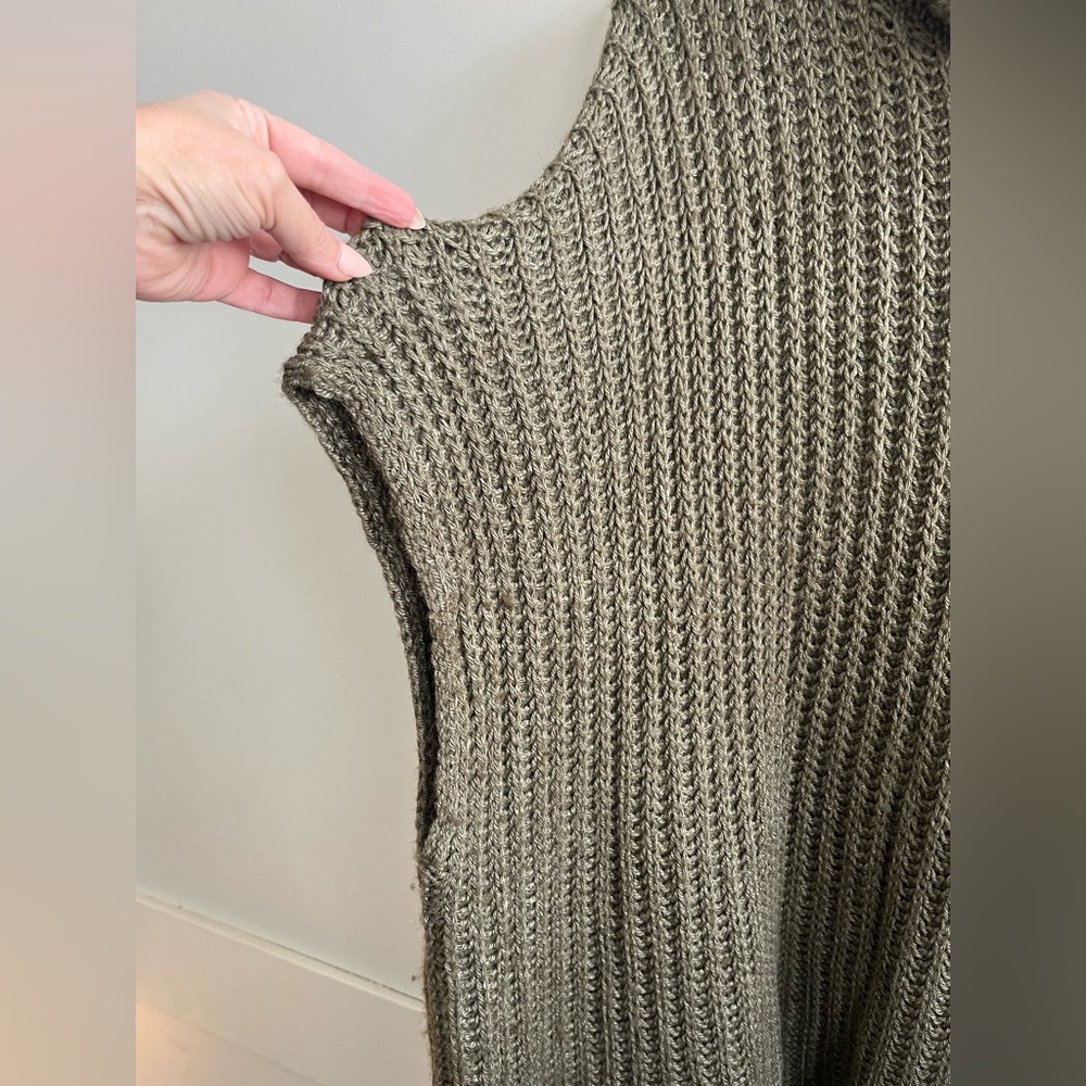 Lafayette 148 Olive Alpaca/Silk Oversized Poncho Sweater - Picture 4 of 7